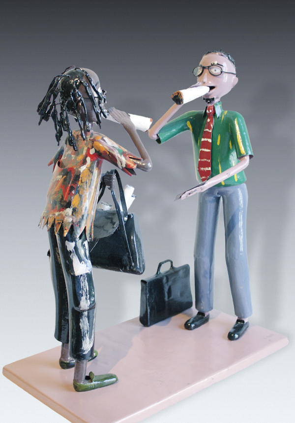 Kiffer Metallskulptur Pot Smoker Metal Figures Ahadsi A